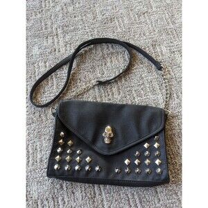 Y2K 3d Skull And Stud Crossbody Purse Black Unbranded